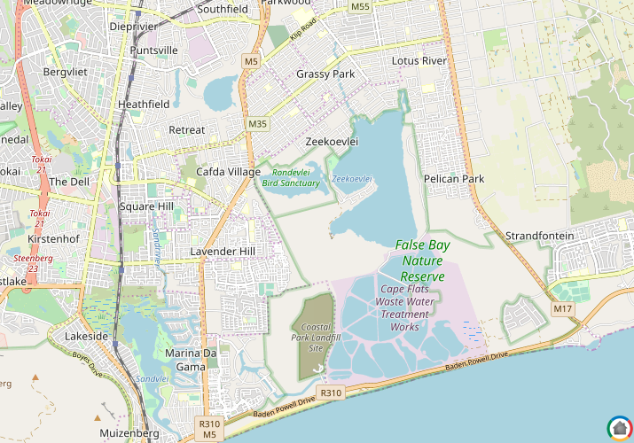Map location of Zeekoei Vlei
